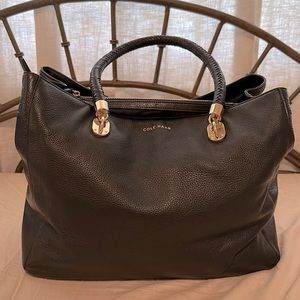 Cole Haan Black Pebbled Leather Tote